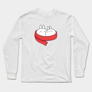 Cute couple, Cute white rabbit, Valentines day, Cute sticker, Kawaii rabbit Long Sleeve T-Shirt